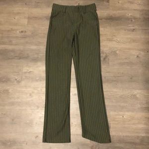 W Collection green pinstripe pants